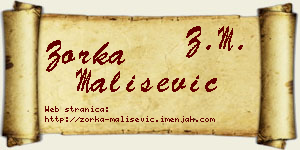 Zorka Mališević vizit kartica